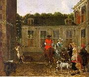 Hunting Party in the Courtyard of a Country House Ludolf de Jongh